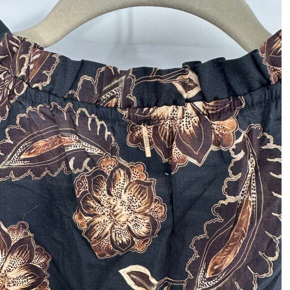 MISA Los Angeles Siena Blouse in Black Brown Floral | Long Puff Sleeve | Size S - Picture 6 of 8